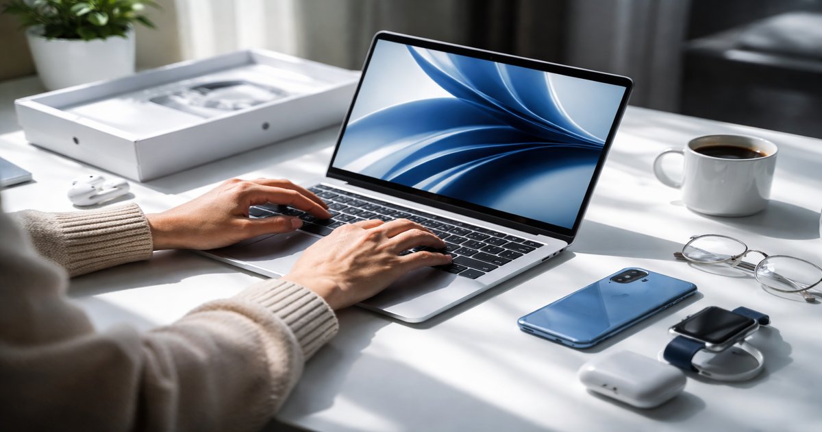 macbook air in use